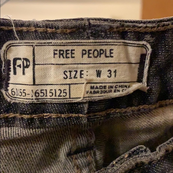 Free people jeans. Gray and white. Very cool. - Picture 2 of 7